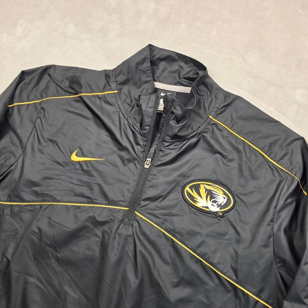 Nike Missouri Tigers Pullover Anorak Jacket Mens Small‎ Black Gold NCAA Wind